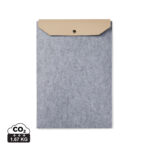 Pochette en feutre gris avec rabat beige