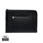 Pochette noire en cuir avec fermeture éclair