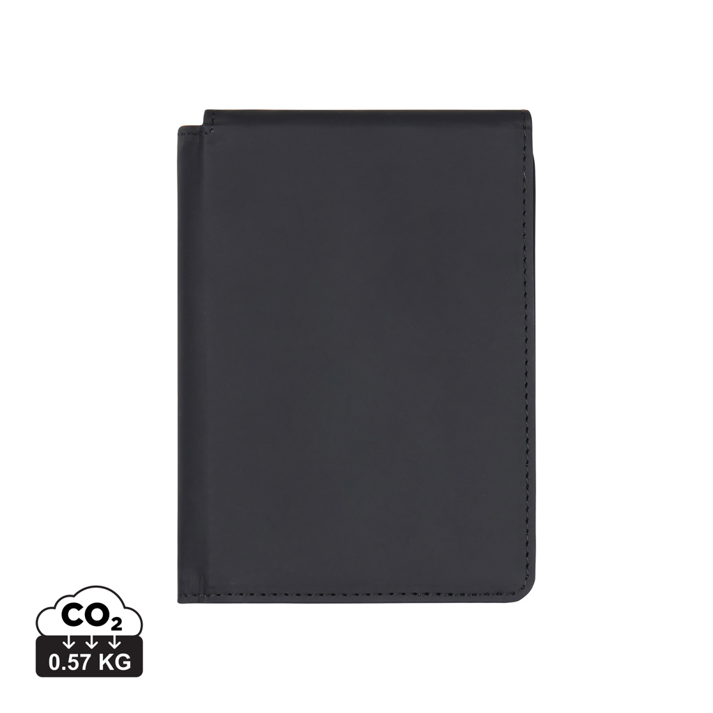 Portefeuille noir en cuir minimaliste