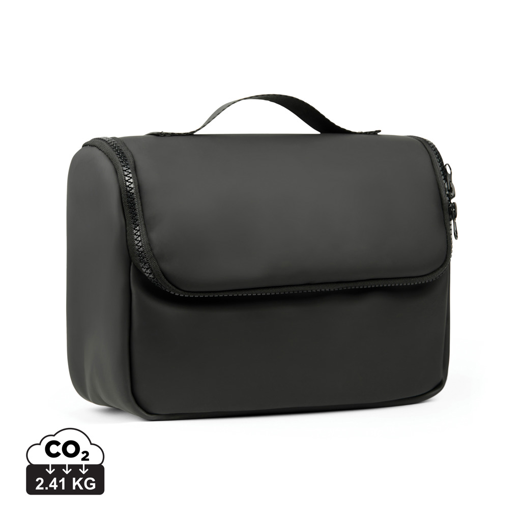 Trousse de toilette noire avec poignée et zip