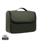 Trousse de toilette verte avec poignée et zip