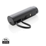 Batterie externe cylindrique noire avec câble intégré