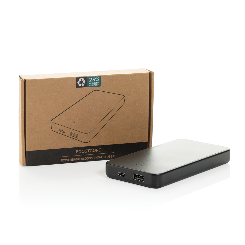Batterie externe noire 10000 mAh avec boîte
