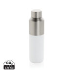 Gourde réutilisable en acier inoxydable blanc et argent