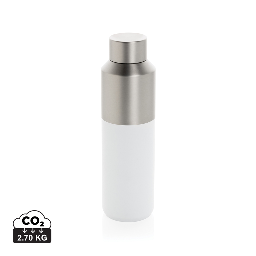 Gourde réutilisable en acier inoxydable blanc et argent