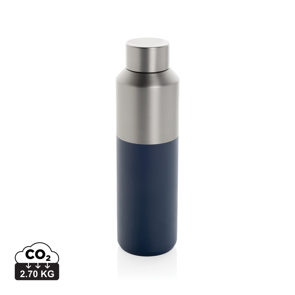 Gourde réutilisable en acier inoxydable bleu et argent