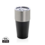 Gobelet isotherme en acier inoxydable noir et argent