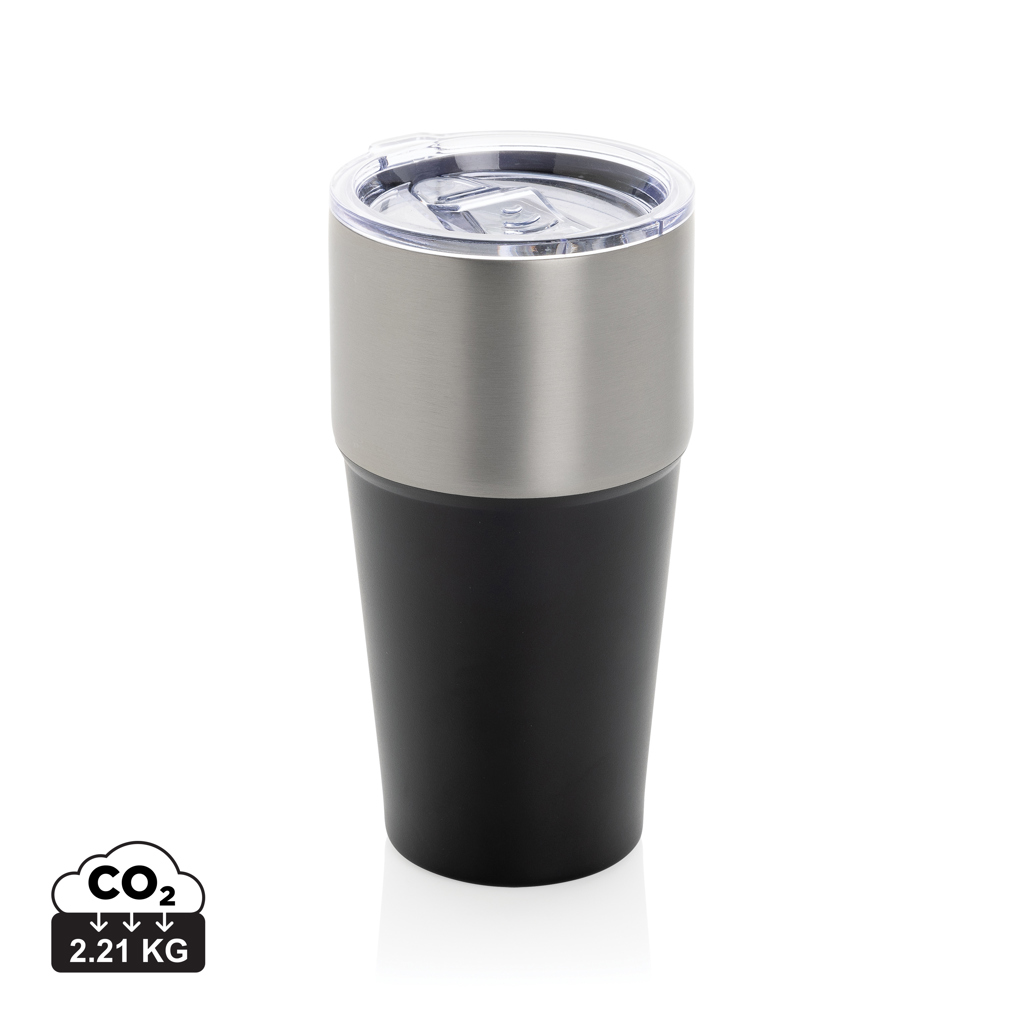Gobelet isotherme en acier inoxydable noir et argent