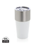 Gobelet isotherme blanc en acier inoxydable avec couvercle