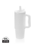 Gobelet réutilisable blanc avec poignée et couvercle