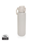 Gourde réutilisable beige avec poignée et bouchon