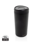 Gobelet isotherme noir réutilisable avec couvercle