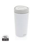 Gobelet isotherme blanc réutilisable avec couvercle