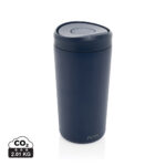 Gobelet isotherme réutilisable bleu foncé avec couvercle