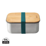 Boîte repas inox avec couvercle bambou et sangle