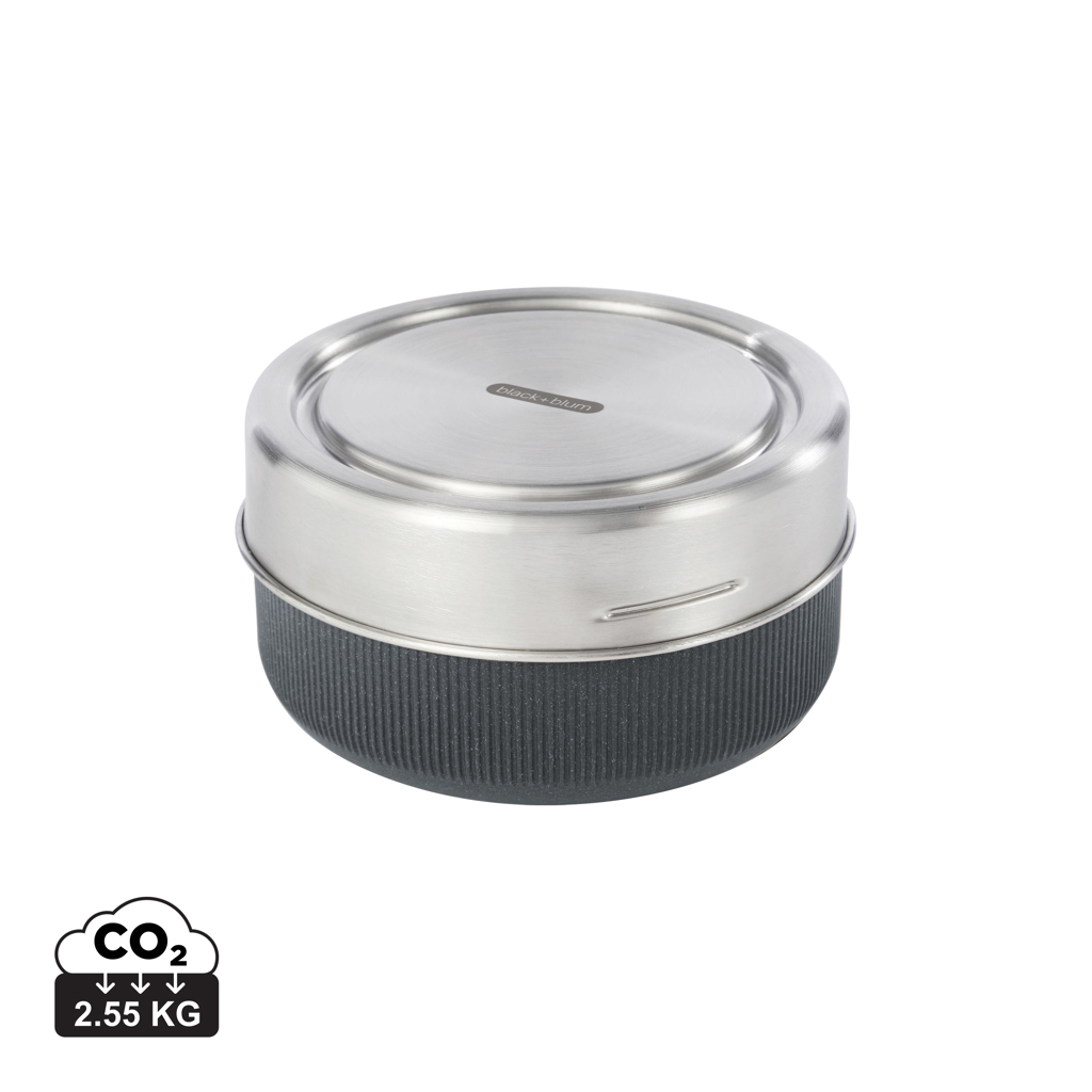 Boîte repas inox avec base noire antidérapante