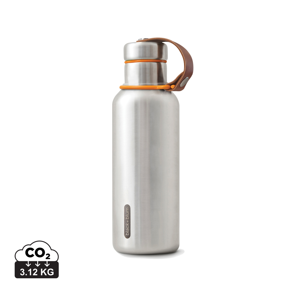 Gourde en acier inoxydable avec sangle cuir