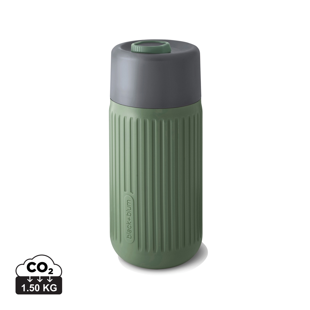 Gourde réutilisable verte avec couvercle gris