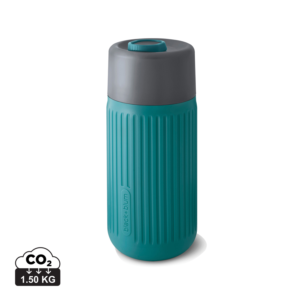 Gobelet isotherme réutilisable vert avec couvercle gris