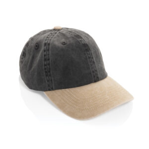 Casquette bicolore gris foncé et beige