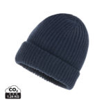 Bonnet bleu marine en maille côtelée