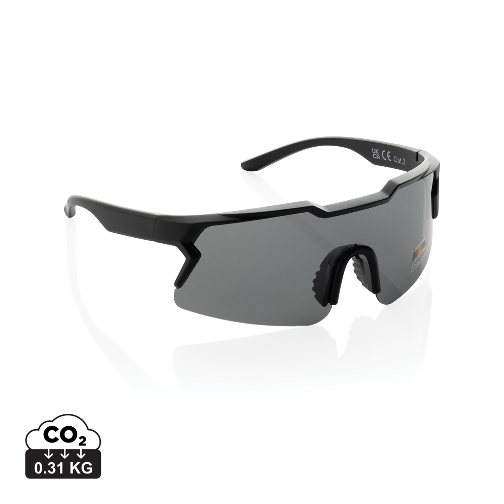 Lunettes de soleil sport noires enveloppantes