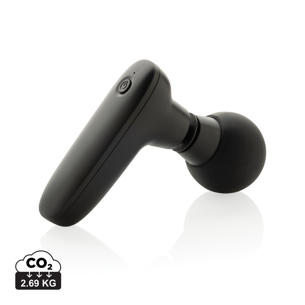 Pistolet de massage noir sur fond blanc