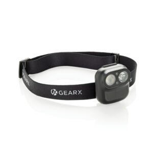 Lampe frontale noire GEARX avec sangle réglable