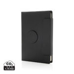 Carnet noir avec fermeture magnétique et logo CO2