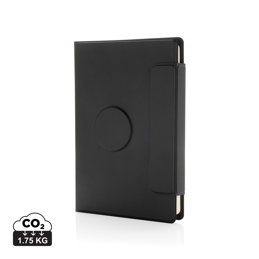 Carnet noir avec fermeture magnétique et logo CO2