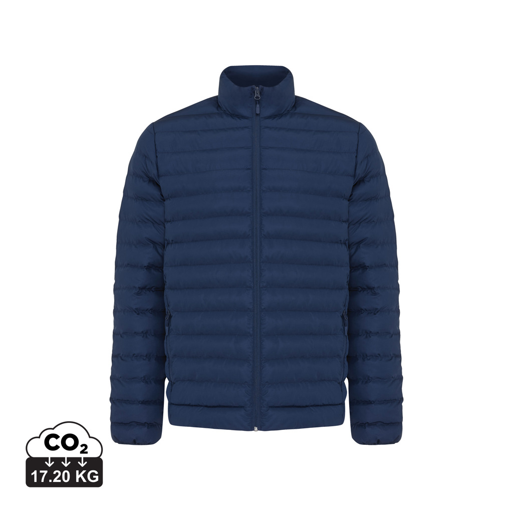 Doudoune bleue matelassée avec fermeture zippée