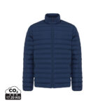 Doudoune bleue matelassée avec fermeture zippée