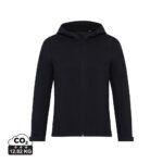 Veste à capuche noire zippée, vue de face