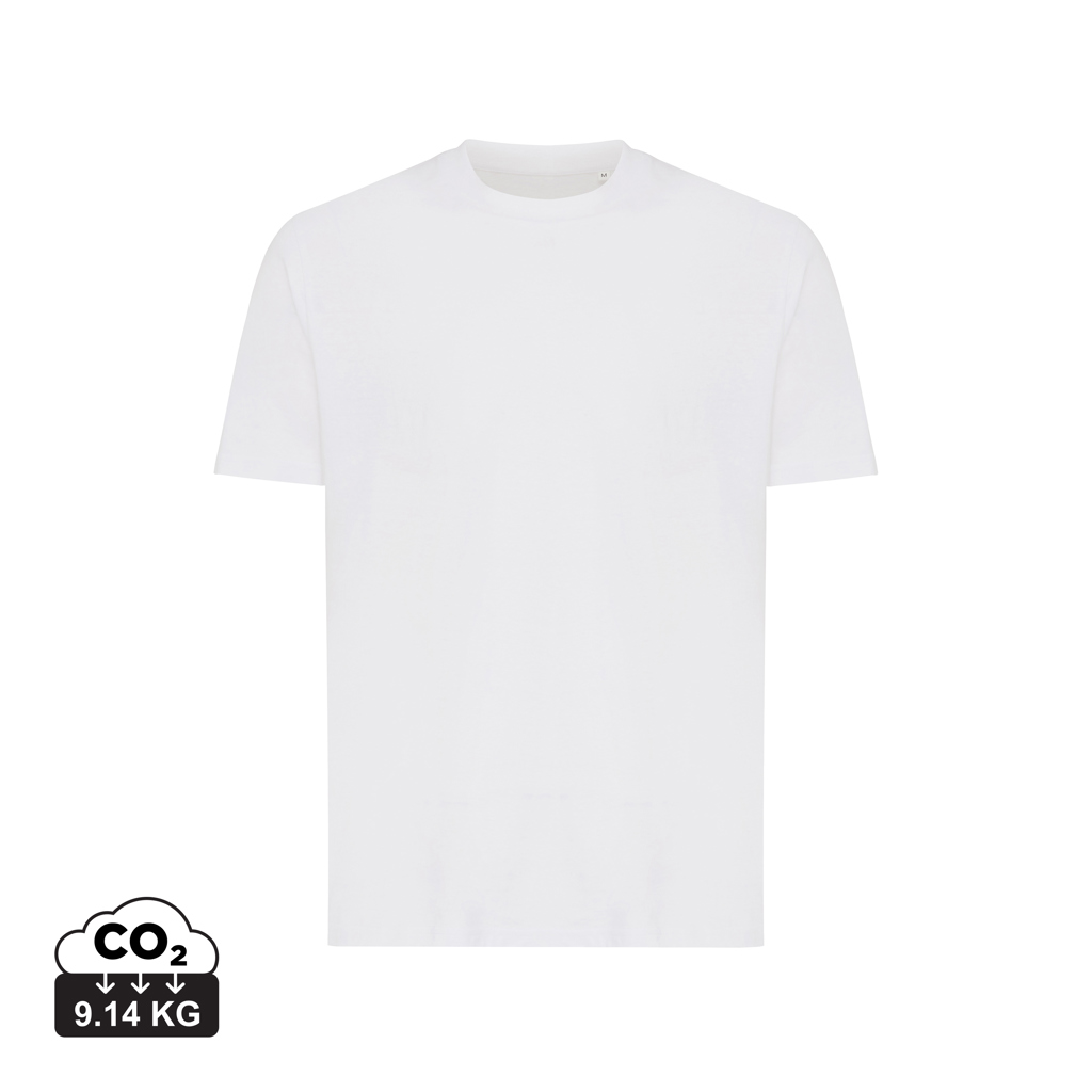 T-shirt blanc uni avec indication CO2 9,14 kg