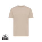 T-shirt beige uni avec empreinte carbone indiquée