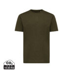 T-shirt vert olive uni sur fond blanc