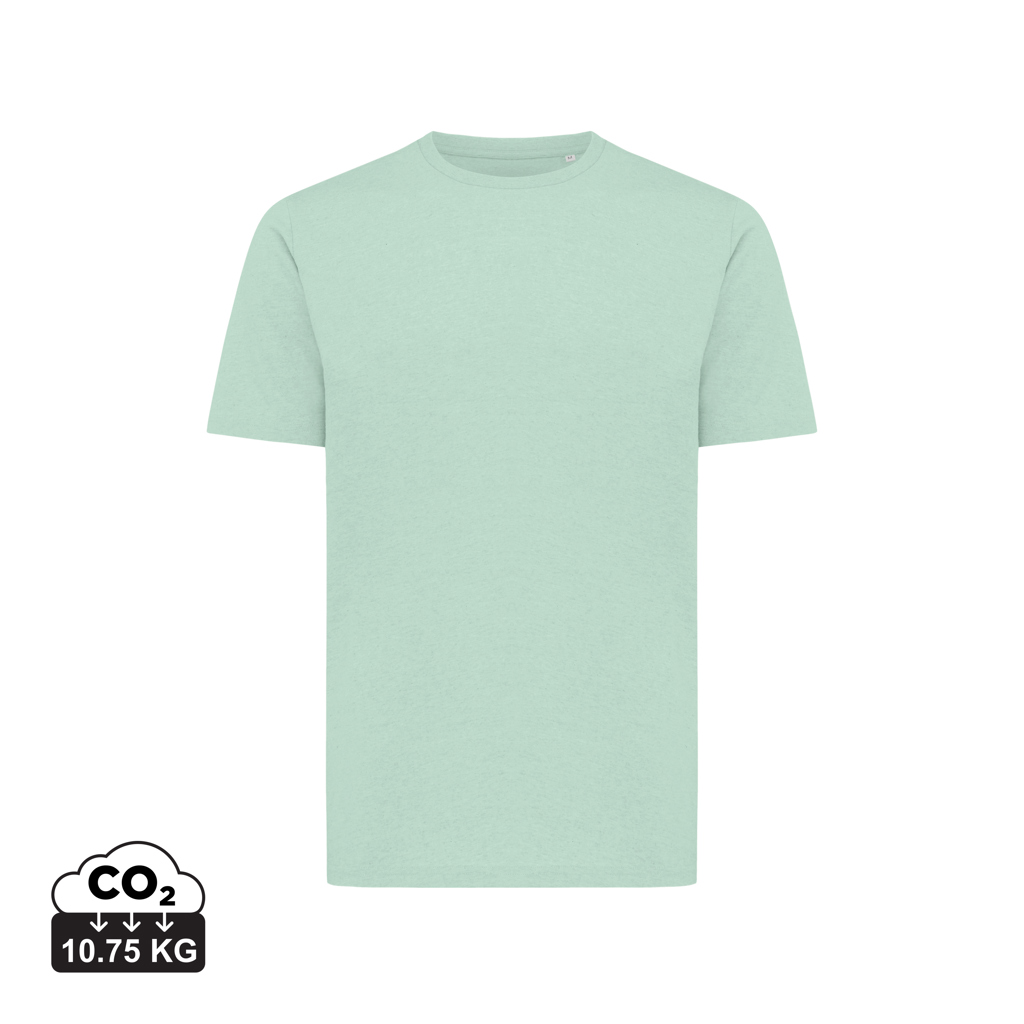 T-shirt vert clair uni avec empreinte carbone