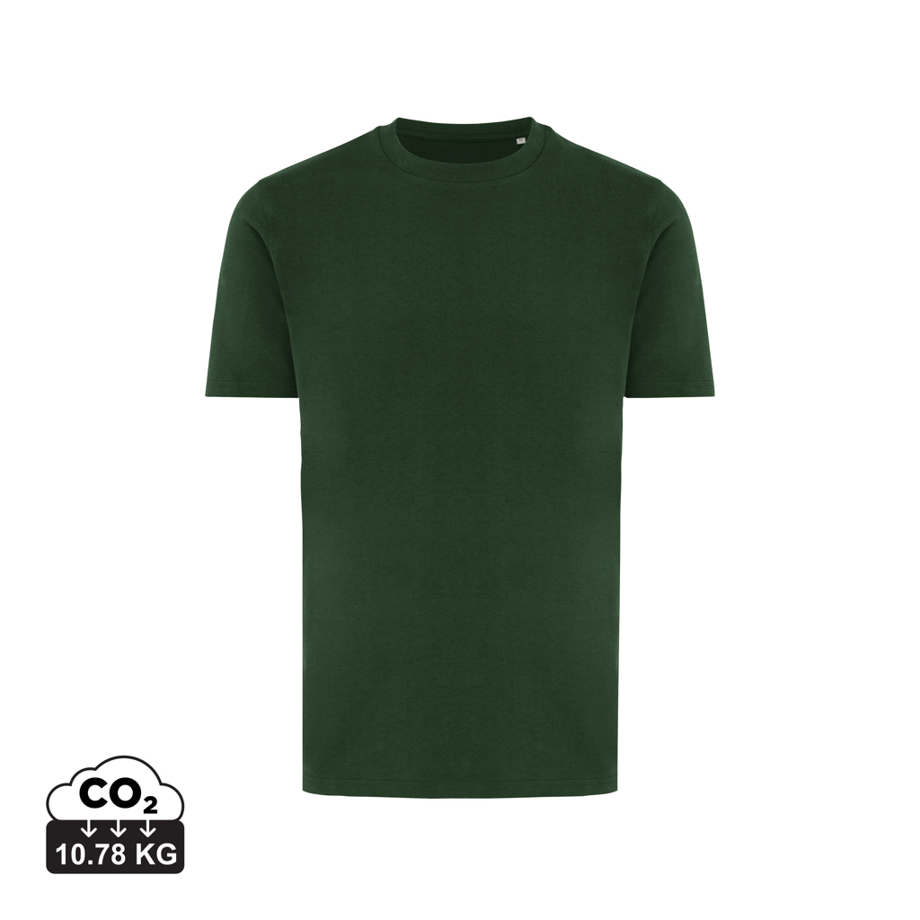 T-shirt vert foncé uni avec indication CO2