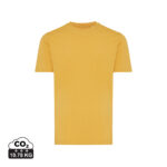 T-shirt jaune uni avec empreinte carbone affichée
