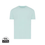 T-shirt vert clair avec empreinte carbone affichée