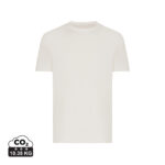 T-shirt beige clair avec empreinte carbone affichée