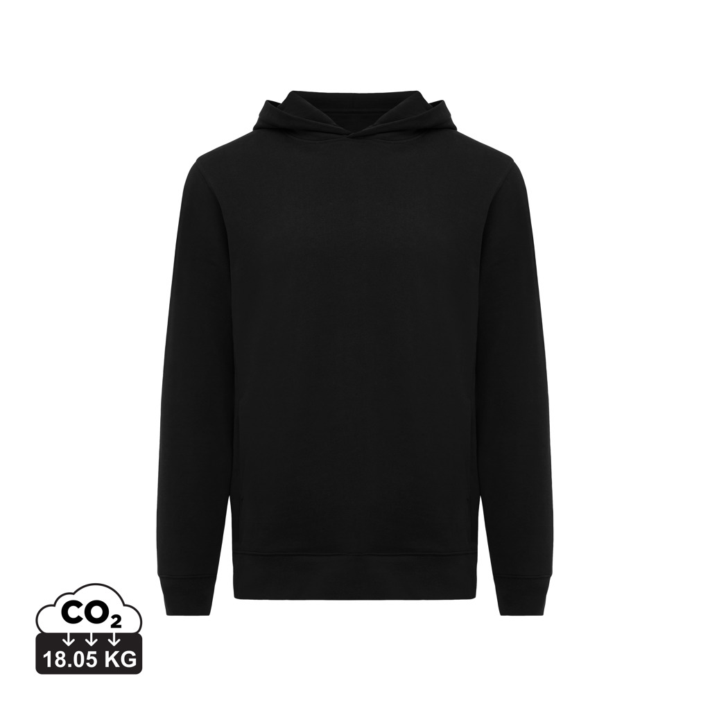 Sweat à capuche noir avec impact CO2