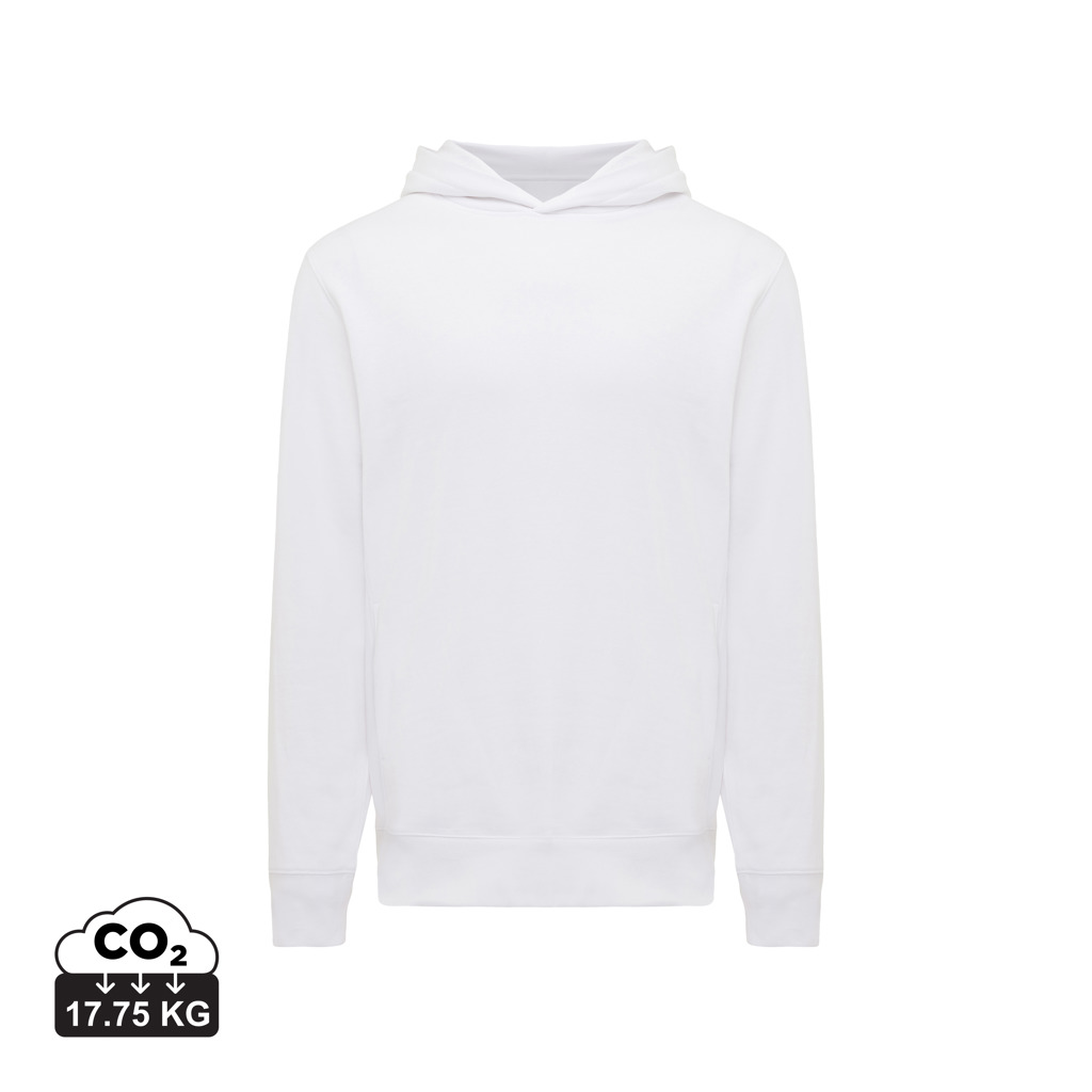 Sweat à capuche blanc uni vue face