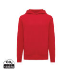 Sweat à capuche rouge sur fond blanc