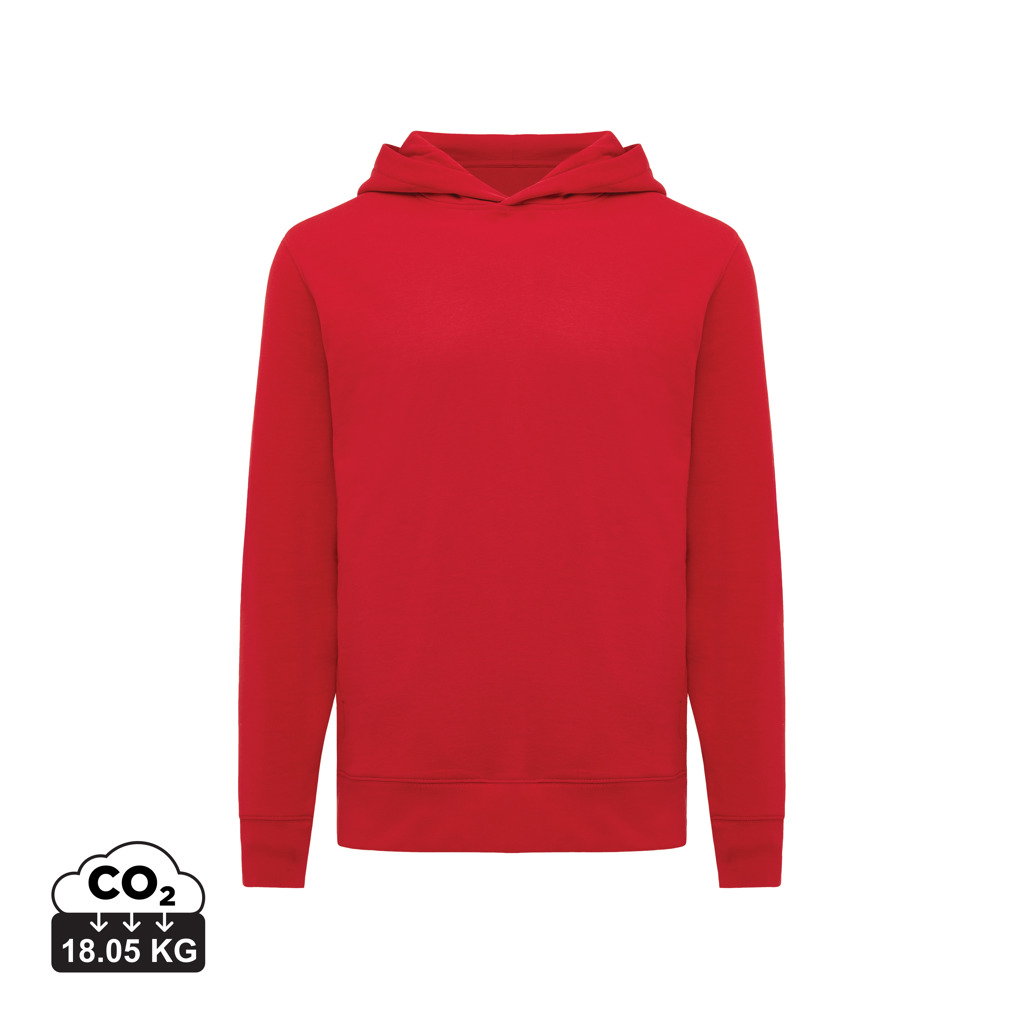 Sweat à capuche rouge uni vue de face