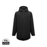 Manteau noir à capuche minimaliste