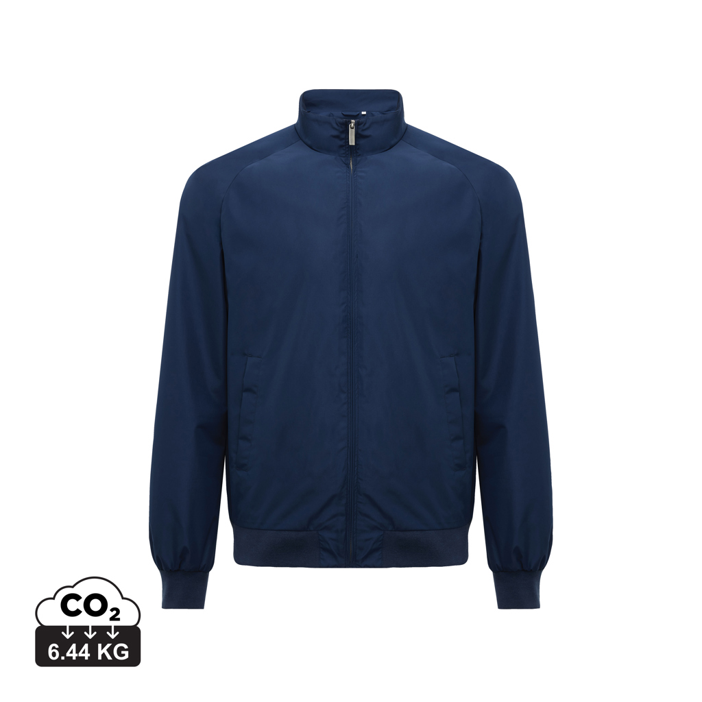 Veste bleu marine zippée à col montant