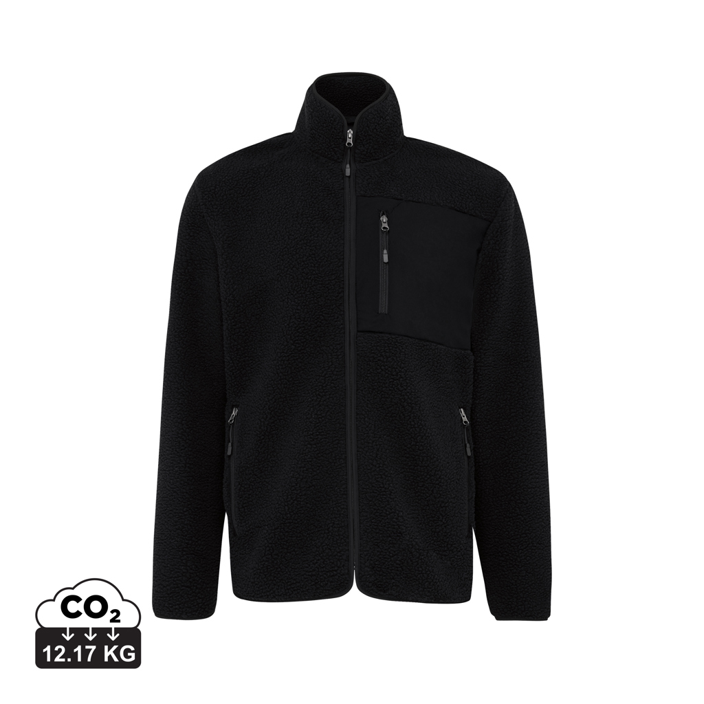 Veste polaire noire avec fermeture zippée