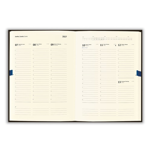 Agenda ouvert 2027 vue hebdomadaire juin