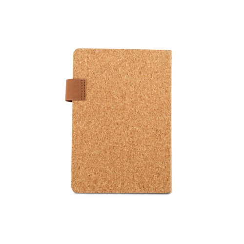 Carnet en liège avec fermeture en cuir